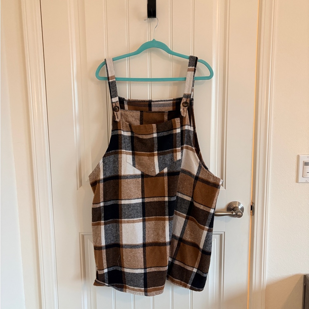 Plaid Overall Dress